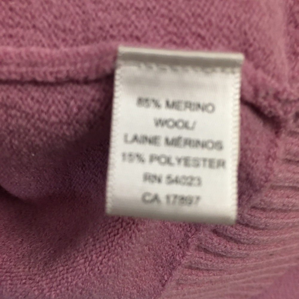 Banana Republic Sweater Medium Purple Fine Italian Merino Wool Turtlenec… - Picture 4 of 7